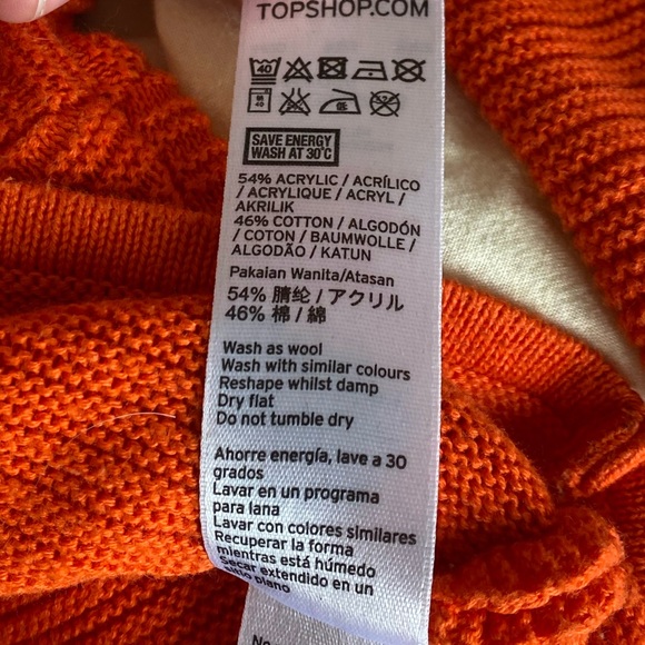 Cropped orange sweater. Topshop, size 4. Gently used. - Picture 5 of 5